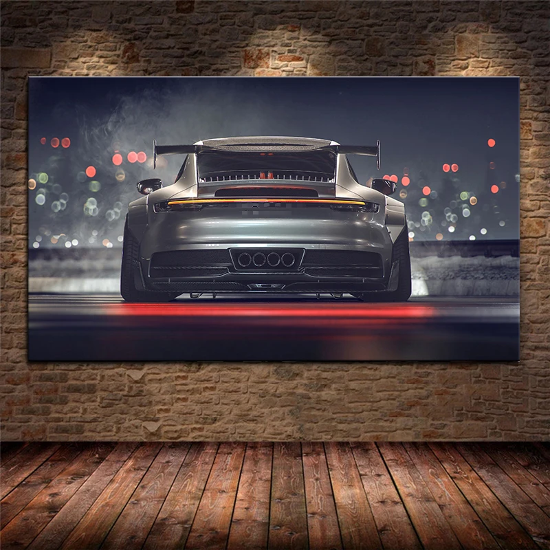 

Sport Car Back View Modern Painting Supercar Canvas Wall Art Poster and Prints Wall Decor Pictures Cuadros or Living Room Home