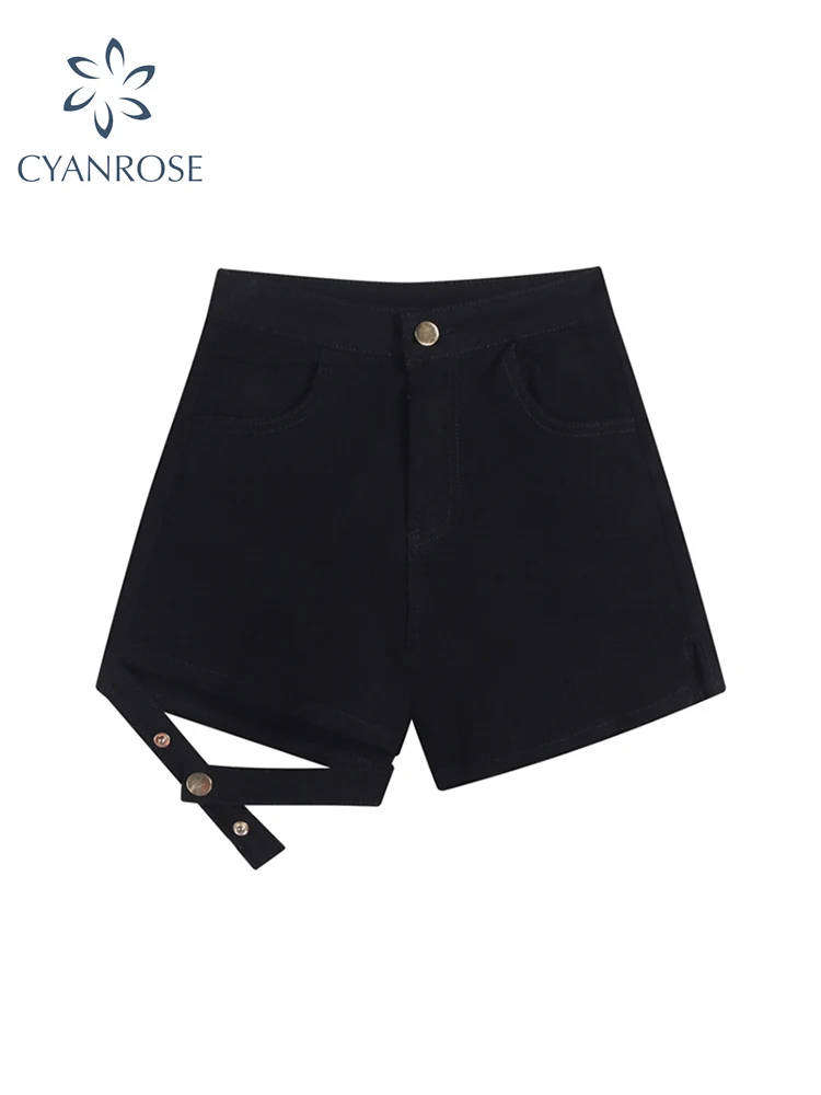 

Обтягивающие сексуальные джинсовые шорты, женская уличная одежда, готические популярные мини-брюки с высокой талией, повседневные эластич...