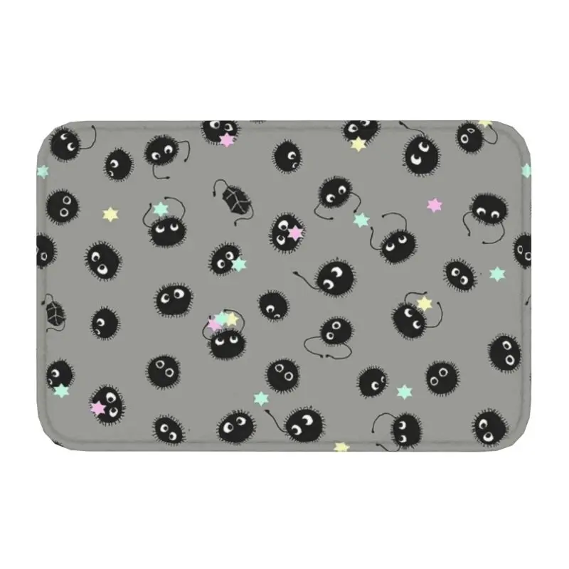 

Totoro Soot Sprites Studio Ghibli Front Door Mat Anti-Slip Quick Dry Spirited Away Indoor Doormat Kitchen Bedroom Rug Carpet