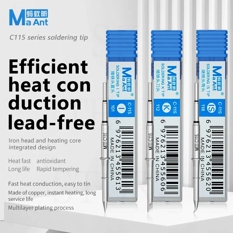 Наконечники паяльника MaAnt C115 I/IS/K Сменная головка для быстрого согрева без свинца