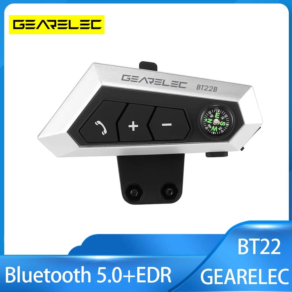 

GEARELEC BT22 Bluetooth 5.0 Motorcycle Intercom Helmet Talking Universal Pairing Waterproof Interphone Headset FM Radio