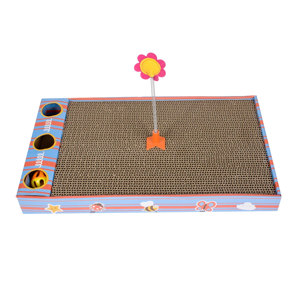 

Manufacturer Funny Cat Corrugated Cardboard With Ball Toy Cat Scratch Board