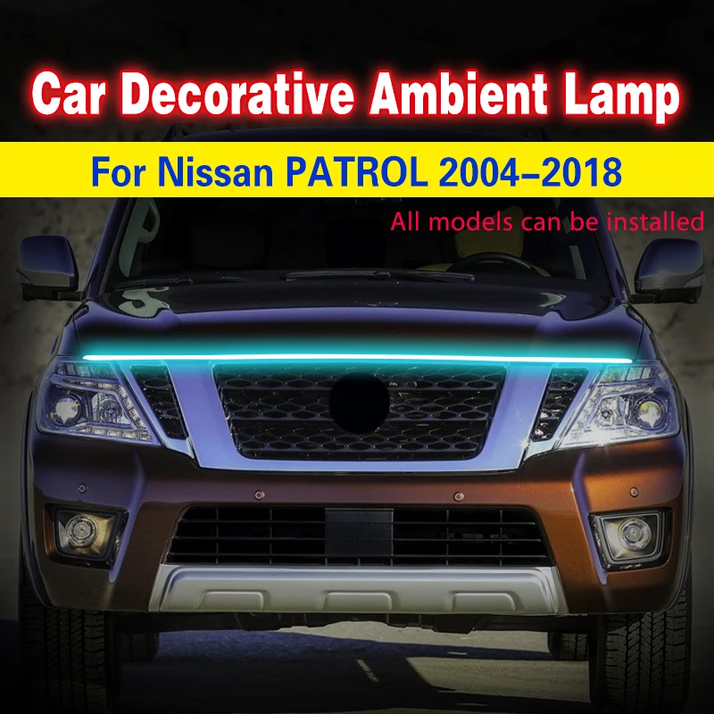 

For NISSAN PATROL Through-type Auto Modified Front Headlight Upgrade Cuttable Decorative Light Car Daytime Running Lights