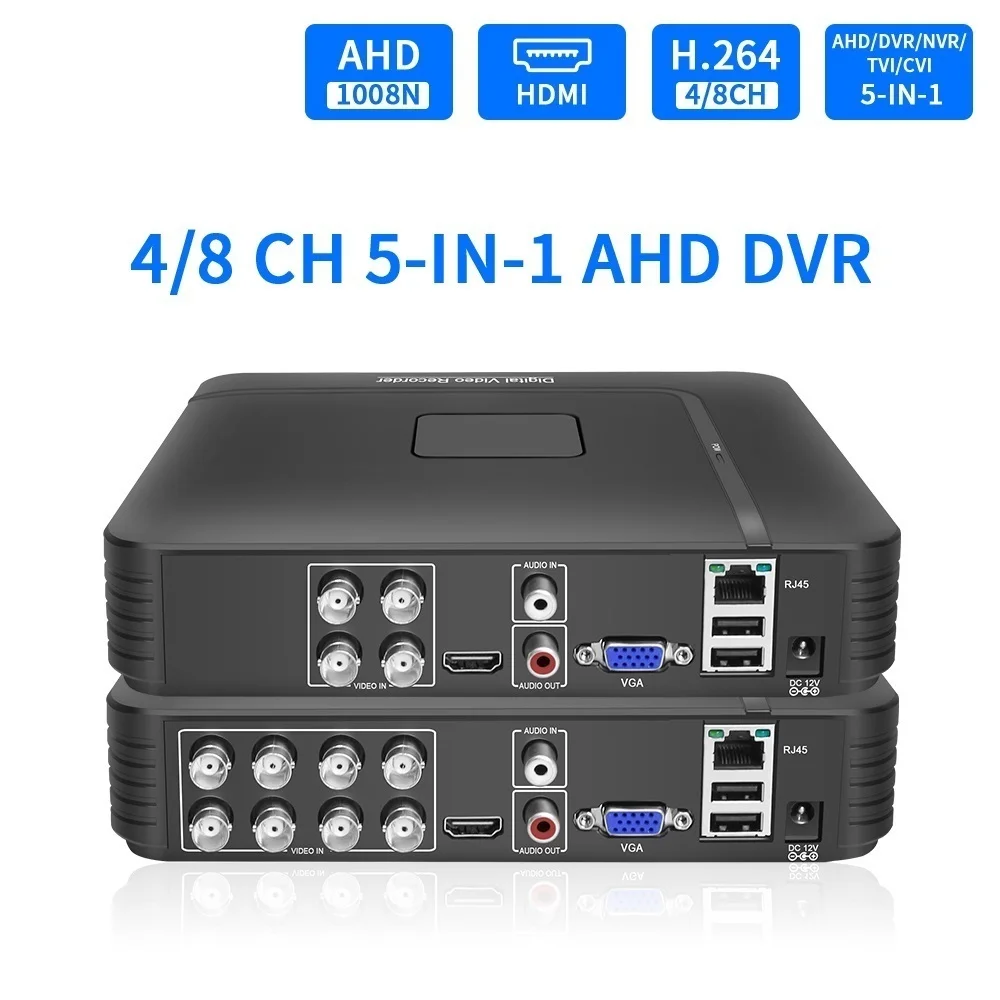 

2022 5 в 1 Мини-видеорегистратор CCTV TVI CVI AHD CVBS IP-камера цифровой видеорегистратор 4CH 8CH AHD DVR NVR система видеонаблюдения с поддержкой 2MP