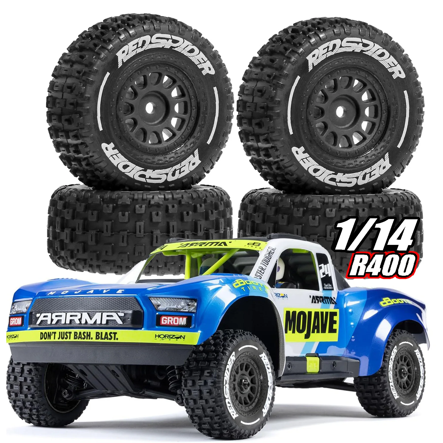 Фото Резиновые шины Rc 4, 65 мм, шестиугольные пластиковые колеса 12 мм для Wltoys Arrma 1/14 Mini Mojave Grom Mjx Hyper 14301 №1