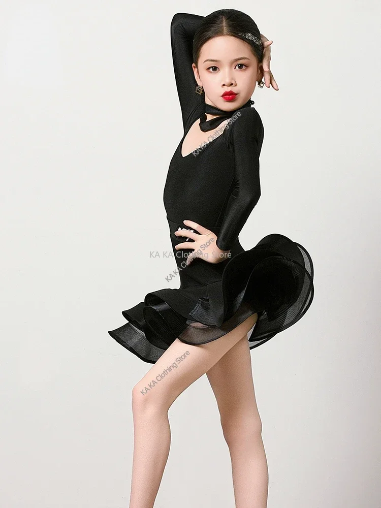 Костюм для девочек танцевальное платье танго детское латиноамериканских