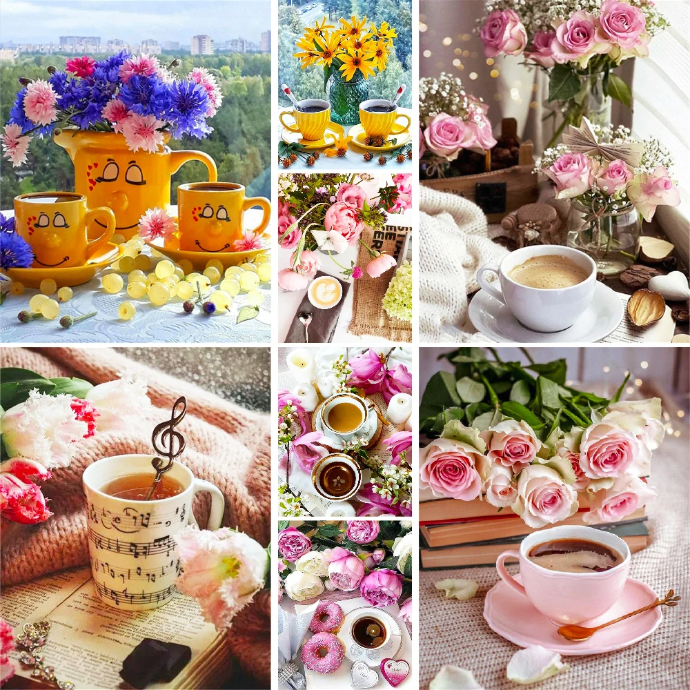 

Кофейная ваза, бриллиантовая картина «сделай сам», Наборы для творчества, Набор для творчества для взрослых, Настенный декор, подарок для матери, оптовая продажа 2023