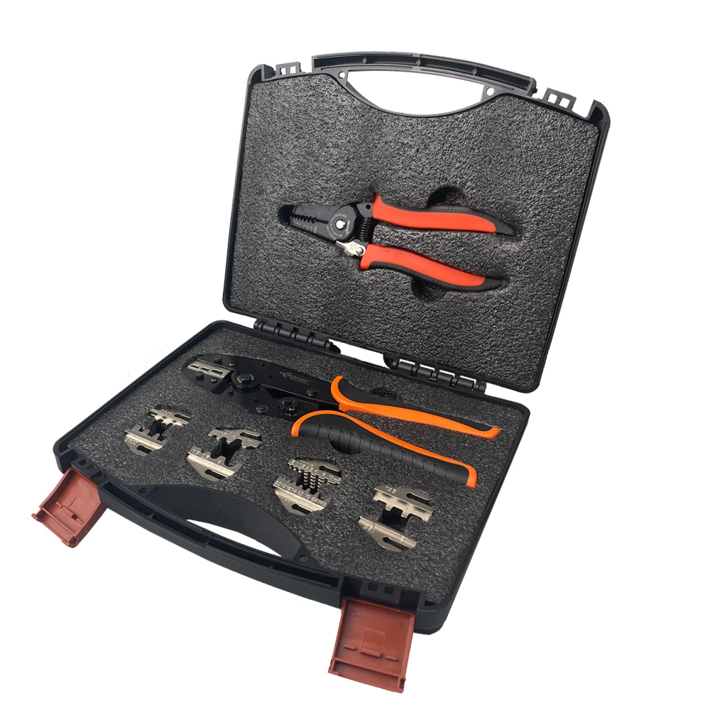 6PCS Crimping Tools Pliers Set Solar Power Crimper Plier 2546B 30J Easy to Replace Pliers Electric Tool Box Set