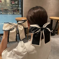 new fashion solid color hair bands girls summer bow scrunchies korean pontail scarf hair ties hair accessories hairband