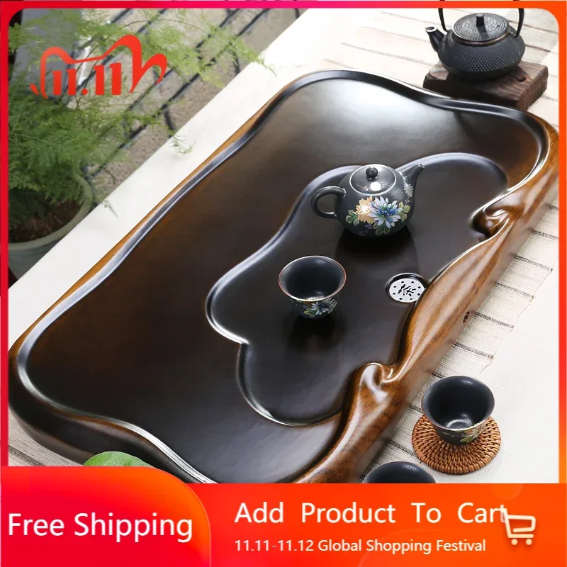 

Винтажные китайские чайные подносы, Деревянные Подносы, блюдца, роскошный сервировочный поднос, кофейные Черные Декоративные подносы, кофейные принадлежности, чайная посуда