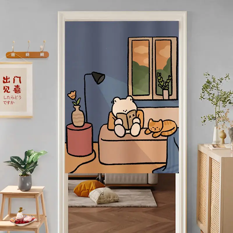 

Door curtain non-perforated household bedroom partition curtain kitchen toilet block cloth curtain half curtain toilet