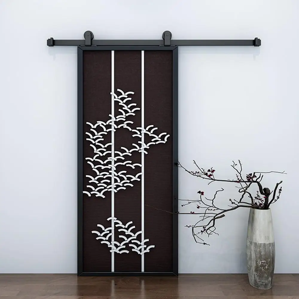 

Barn Door Hanging Rail Pulley Set Sliding Door Barn Track Hardware Roller Track Barn Door System Sliding Set Single Door Hwc