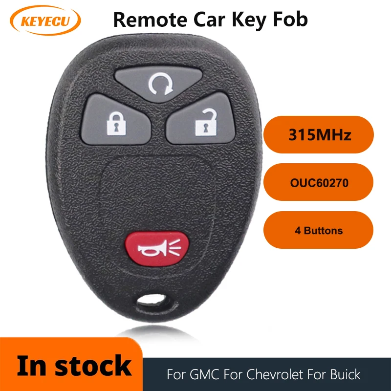 

KEYECU 1/3pcs 4Buttons Remote Car Key DIY For Chevrolet AVALANCHE SILVERADO TAHOE 2007-2014 OUC60221 OUC60270 15913421