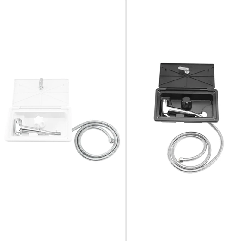 

RV Shower Box Kit With Lock-Includes Shower Faucet Shower Hose Shower Wand For Boat Marine Camper Motorhome