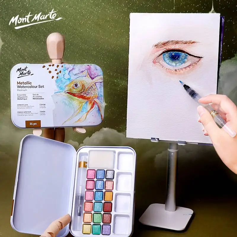MONTMARTE Metallic Watercolor Paint Set Glitter Water Color Paint For Painting Art Supplies glitter paint