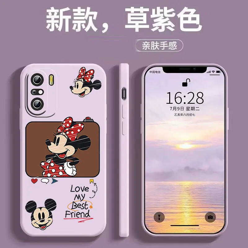 

Mickey Mouse Donald Duck Phone Case For Xiaomi Redmi K50 K40 10X 10 9T 9AT 9A 9C 9 8A 8 7 6A 5A Gaming Pro Liquid Rope Cover