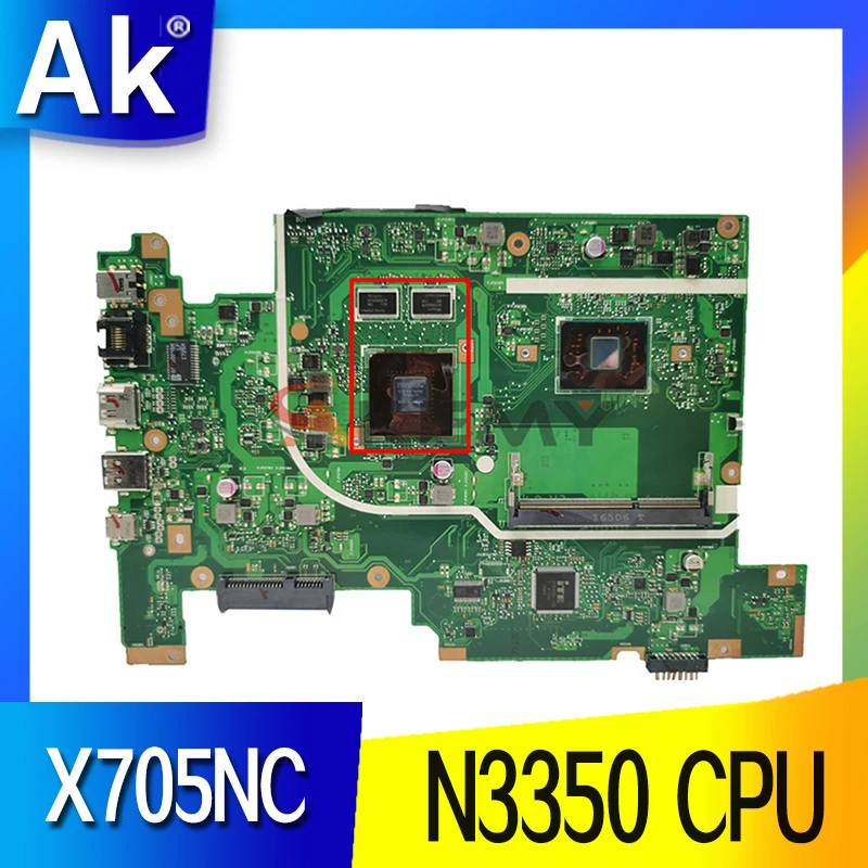

AKEMY X705NC Laptop Motherboard For ASUS VivoBook X705NC X705N Original Mainboard Pentium N3350 CPU