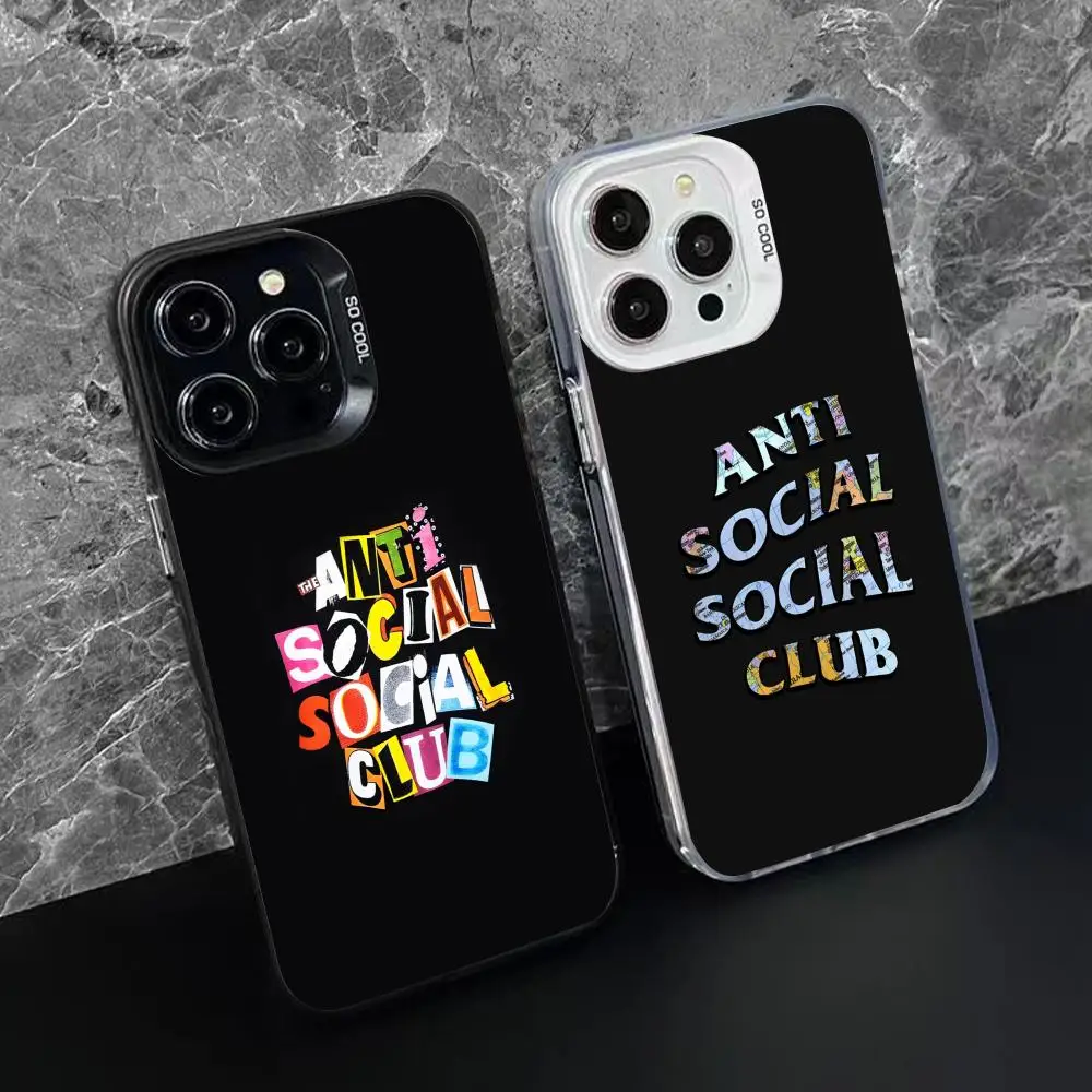 Чехол для мобильного телефона Social Club iPhone 16 15 14 13 12 11 X XR XS 8 7 Pro Max Plus серебристый цвет