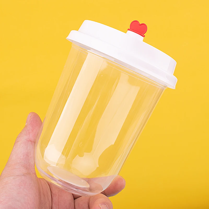 

50pcs U shape disposable milk tea cup 360ml 500ml 700ml transparent plastic packaging bubble tea cup juice coffee drink cup