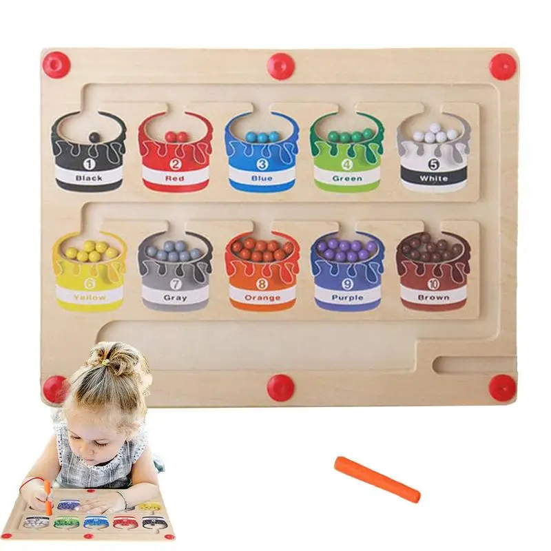 

Magnetic Color Sorting Game Sorting Game Color Number Maze Wooden Matching Game Counting Preschool Learning Toys Birthday Gifts