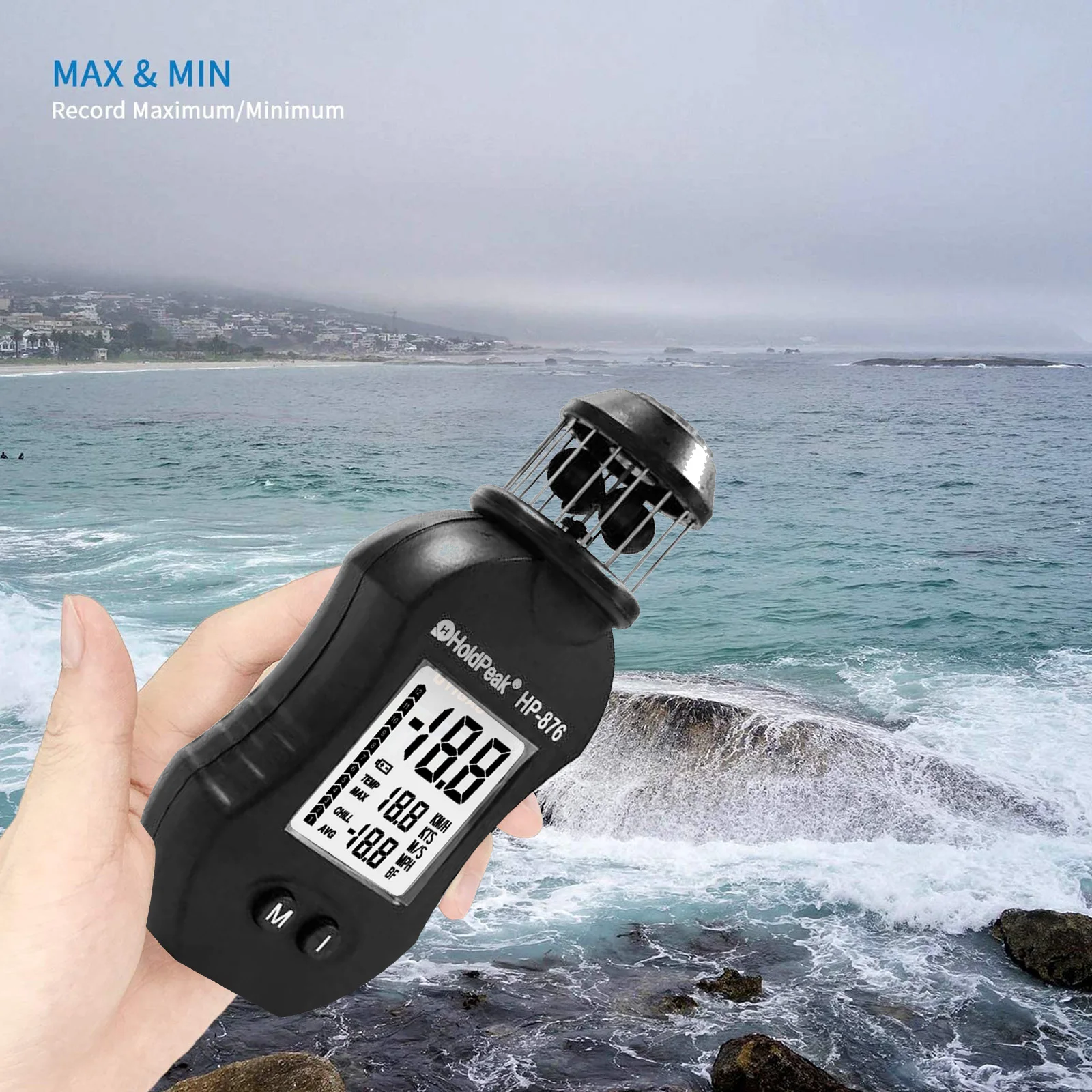 Цифровой анемометр HP 876 измерение скорости ветра объем воздуха для