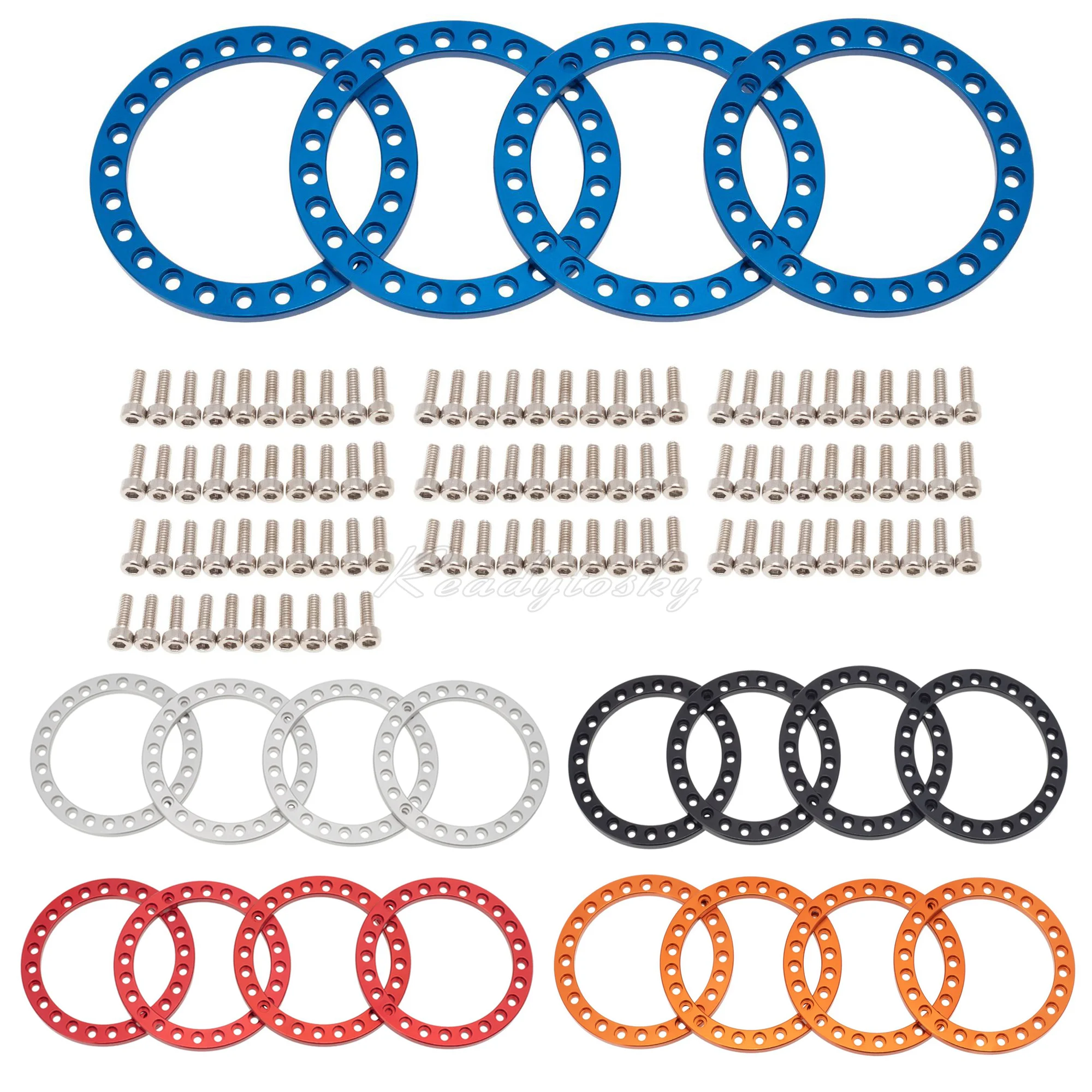 

4PCS/Lot CNC Aluminum Wheel Outer Beadlock Ring for 1.9" Wheels Rim 1/10 RC Crawler Axial SCX10 AXI03007 90046 TRX4