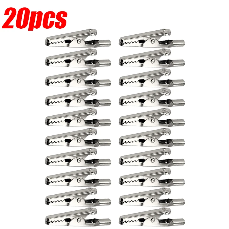 

1/50 шт. металлические зажимы типа «крокодил» тестовый зажим «крокодил» кабель ходовой винт крепежные инструменты разъемы серебряные электрические тестовые штифты поставки