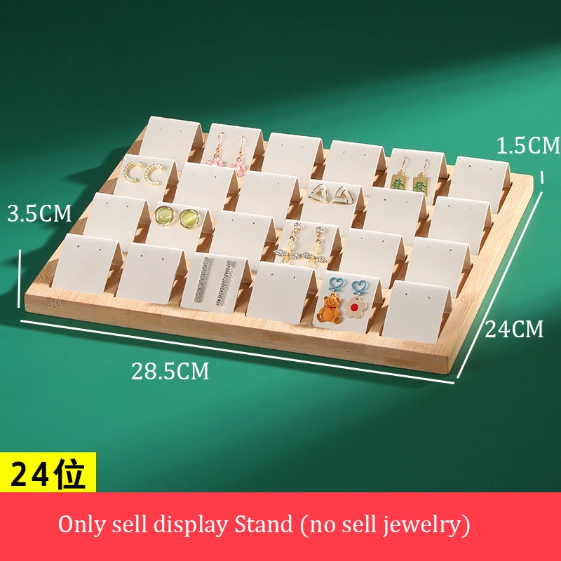 Earring Display Stand Ear Jewelry Storage Tray Bamboo Wood Jewelry Tray For Jewelry Counter Place Display Organizer Holder
