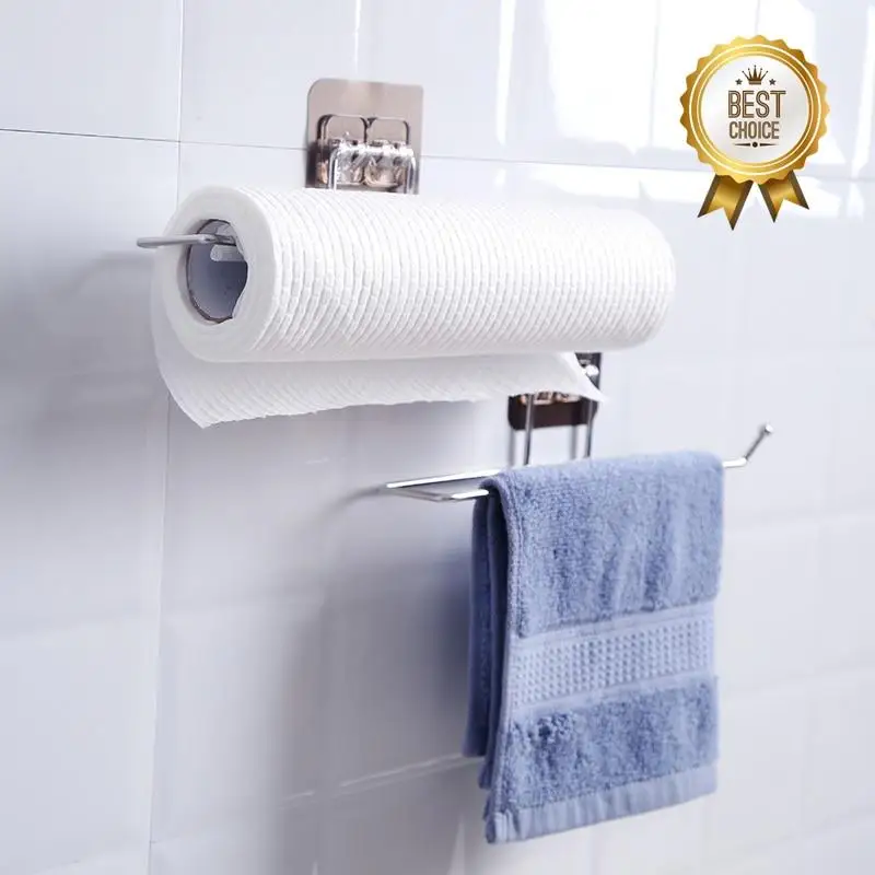 

1pcs Hanging Toilet Paper Holder Roll Paper Holder Bathroom Towel Rack Stand Kitchen Stand Paper Rack Home Storage Racks