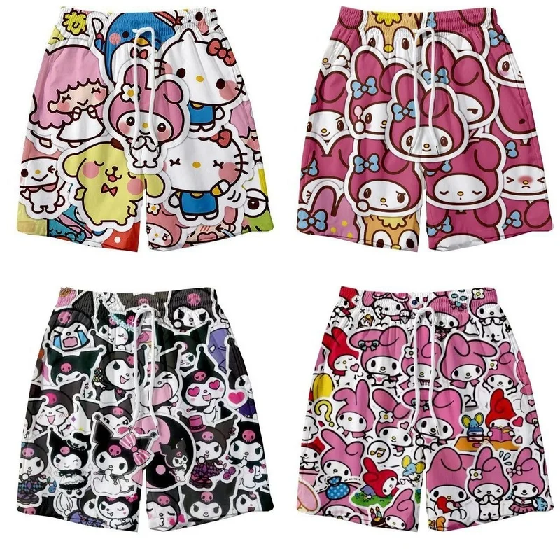 

Sanrio Hello Kt Cat Outwear Shorts Men And Women Summer Loose Home 5/4 Sleeping Pants Casual Pants Couple Beach Holiday Pants