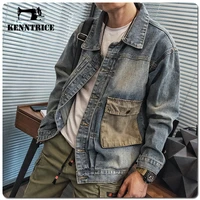 kenntrice oversize denim jackets mens baggy stylish hip hop fashion trend streetwear style casual designer wide for man