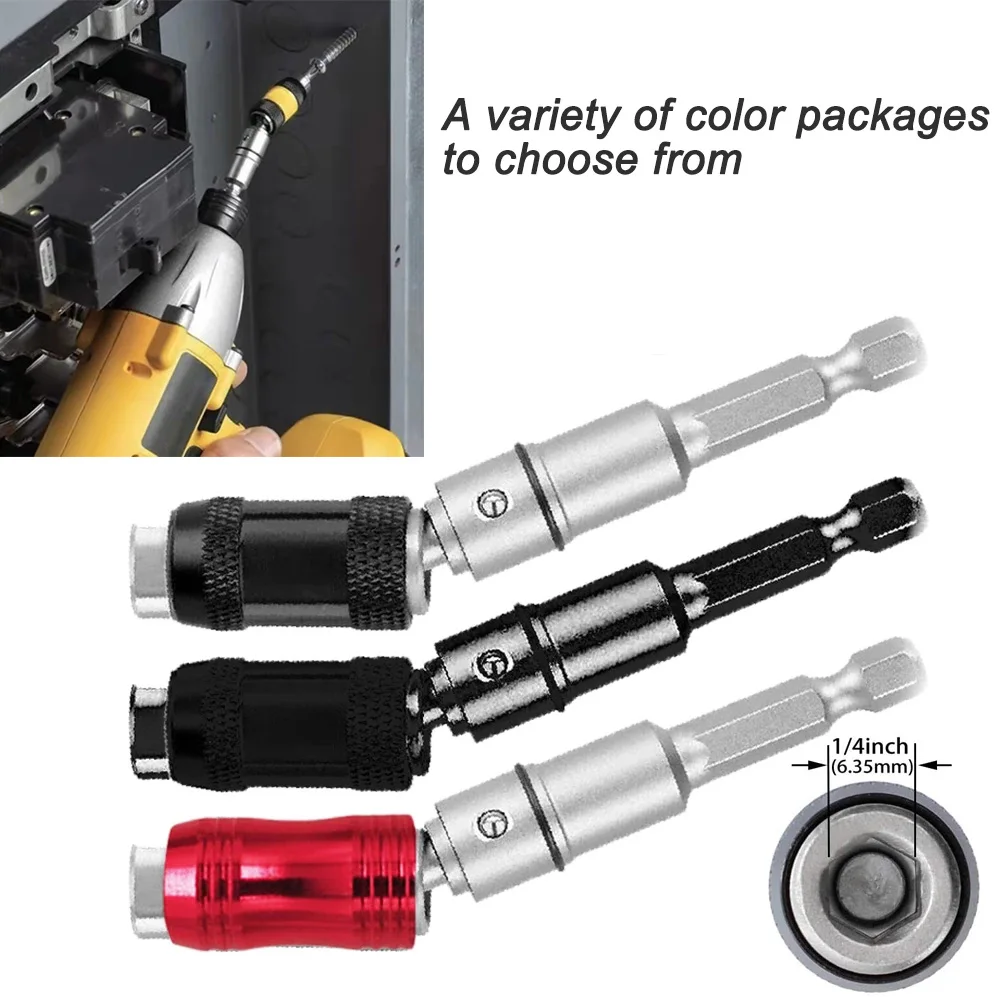 

1/4" Hexagon Magnetic Screw Bit Self-locking Post Multi-angle Bit Extension Rod Quick Change Bracket Bit Screw Hand Tool Set