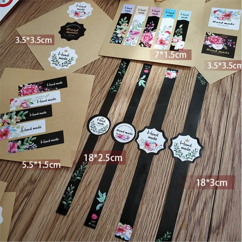 

100pcs/80pcs/lot Lovely Thank you just for you Flowers Seal Adhesive Sticker DIY Label Sealing Sticker For Gift