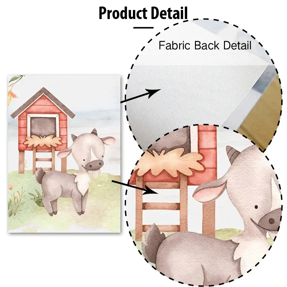 Печать На Холсте Тему Сельскохозяйственных Животных-овца Корова Свинья Курица