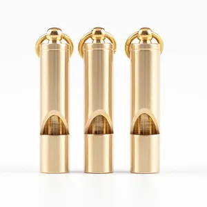 Винтажный Медный свисток из чистой латуни свисток для выживания Брелок Подвеска уличный свисток металлическая сирена свисток