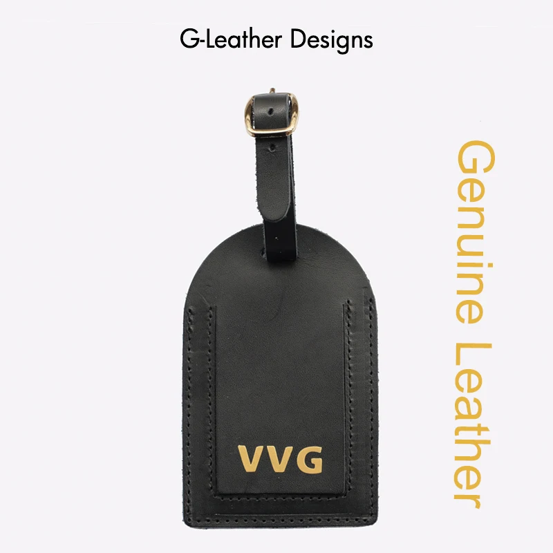 Personalized Name Genuine Cow Leather Luggage Tag Suitcase Identifier Label Baggage Boarding Tag ID Address Holder Travel Tag