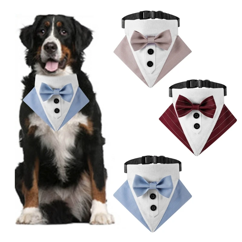 

Cute Adjustable Wedding Cat Bow Tie Collars Cat Suit Collar with Big-Bow Elegant Bow Tie for Pet Salons Y5GB