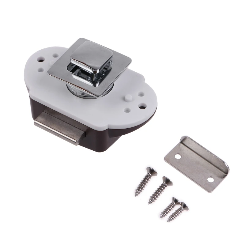 

Universal Push Button Latch Locks RV Cabinet Door Push Lock Catch Keyless Knob Furniture Hardware Safety Lock K0AF