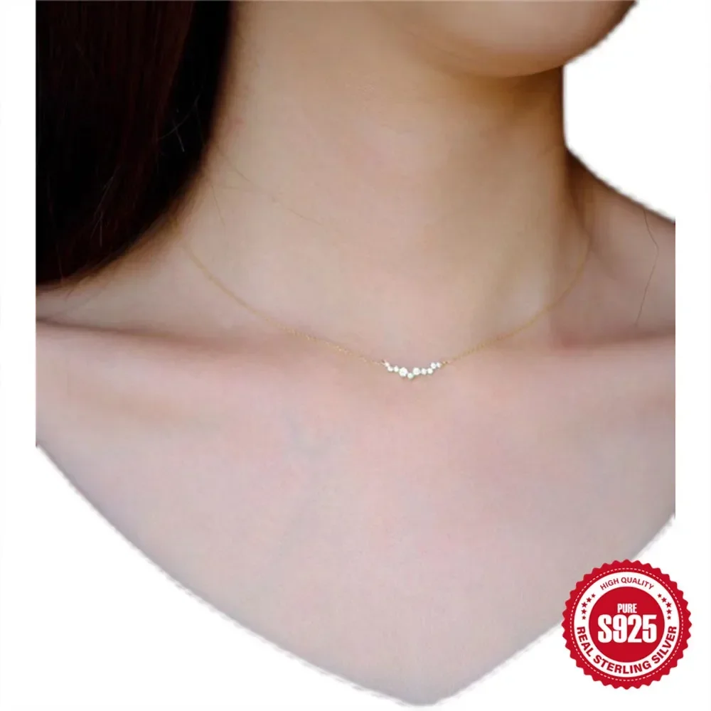 Ожерелья-чокеры VAL Arc Plata 925 серебряное кольцо для женщин блестящая улыбка кулон с
