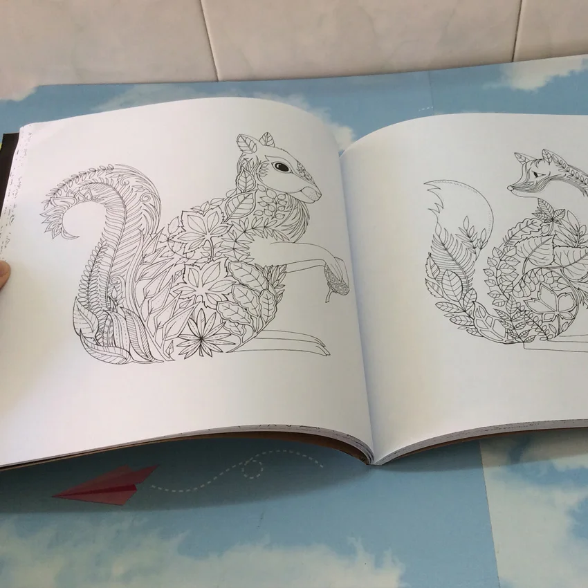 Фото 84-страничная книга-раскраска для взрослых из серии «Зачарованный лес: Тайный сад» для снятия стресса №3