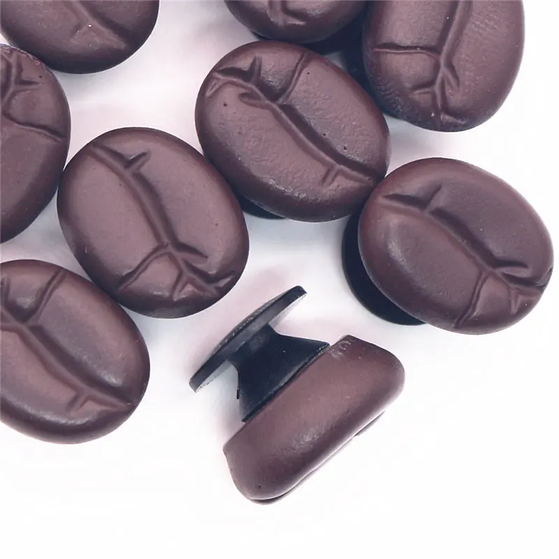High Quality Resin Shoe Charms Spoof Simulated Coffee Beans Model Garden Shoe Decoration fit croc jibz Kid's Party X-mas Gifts