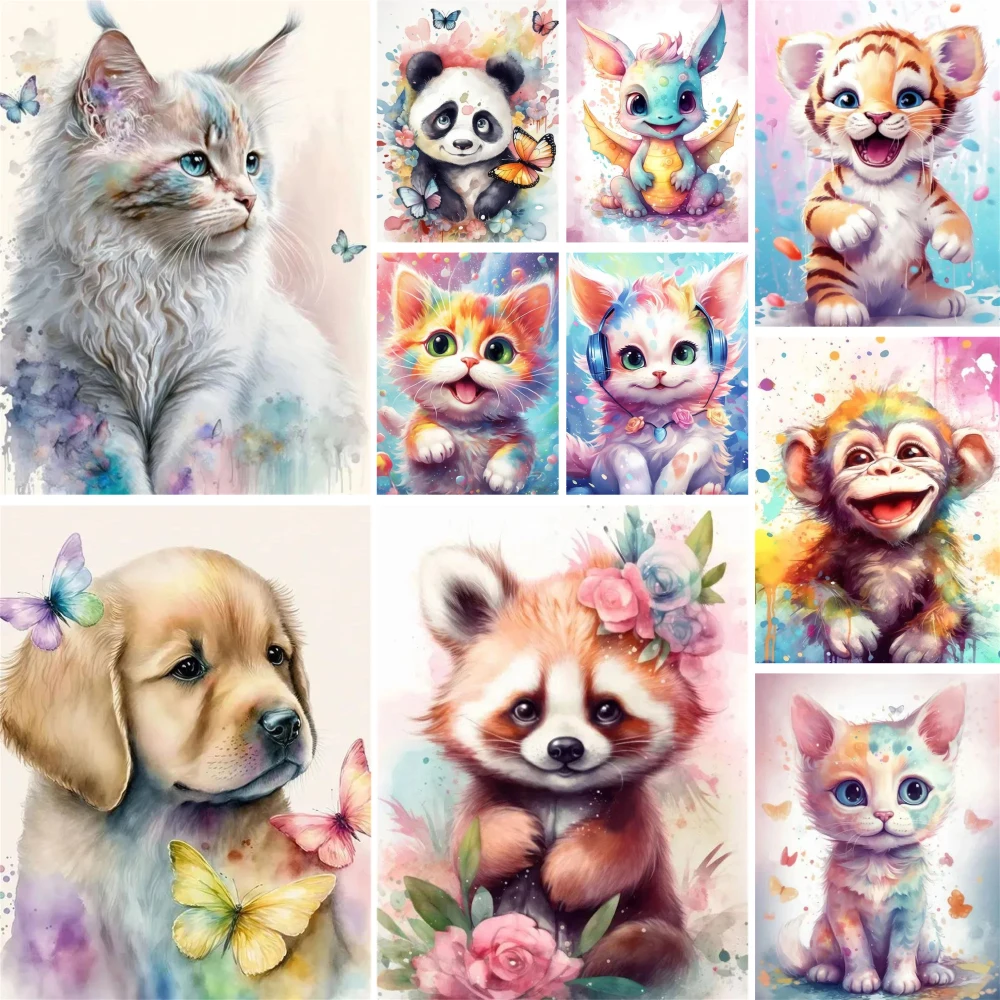 

Картина на холсте с животными, кошками и собаками, 40 х50 цветов