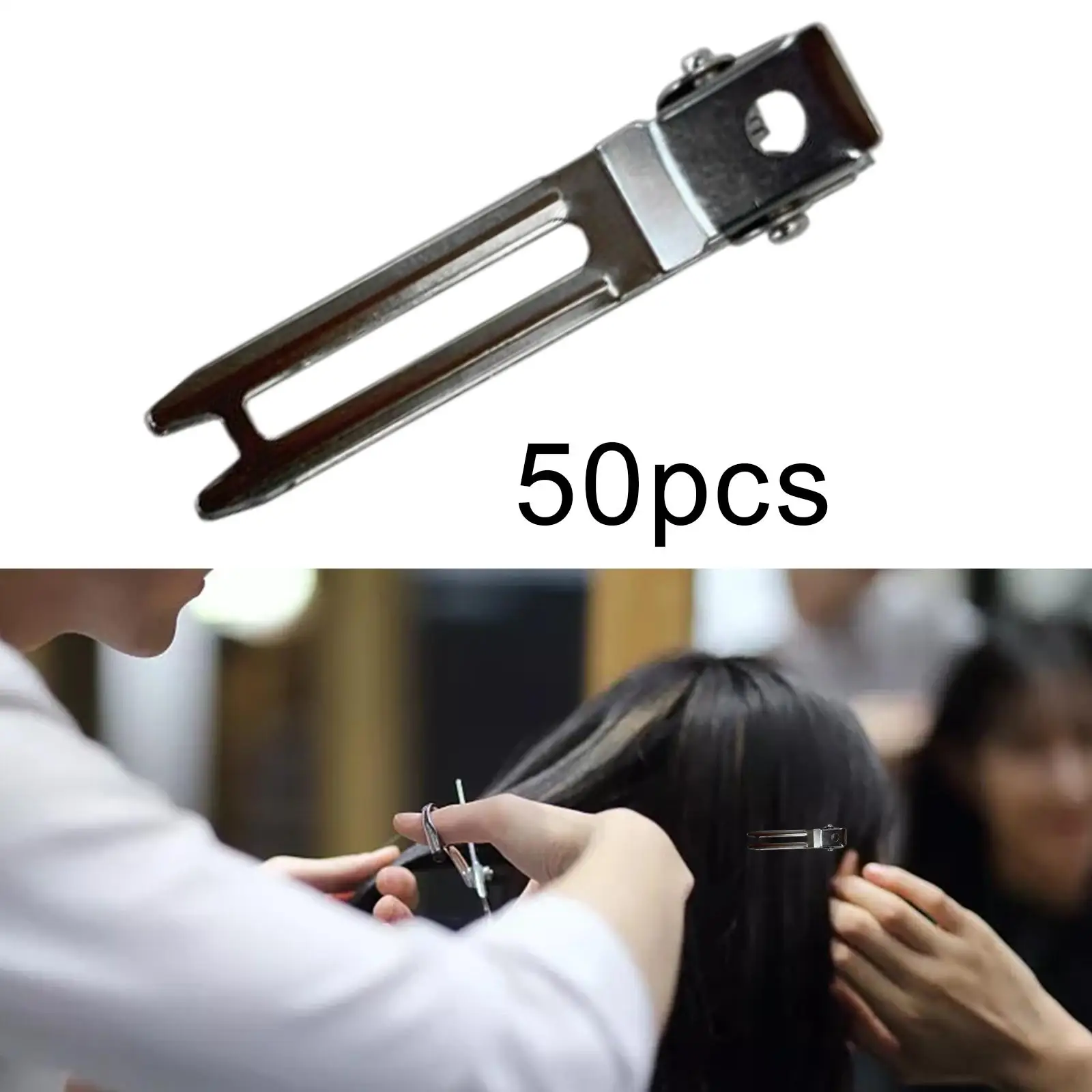 

50Pcs Duck Bill Styling Hair Clips Metal Use On Hair Duckbill Clips for Coloring