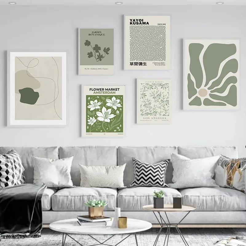 Абстрактный плакат &quotШалфейный Зеленый Матисс&quot