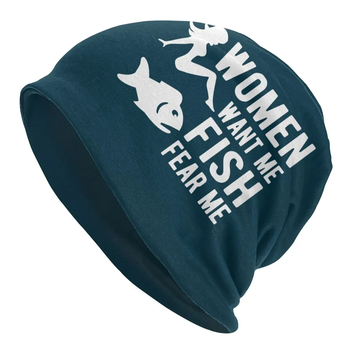 Women Want Me Fish Fear Me Bonnet Homme Cool Knitted Hat For Women Men Winter Warm Funny Fishing Beanies Caps