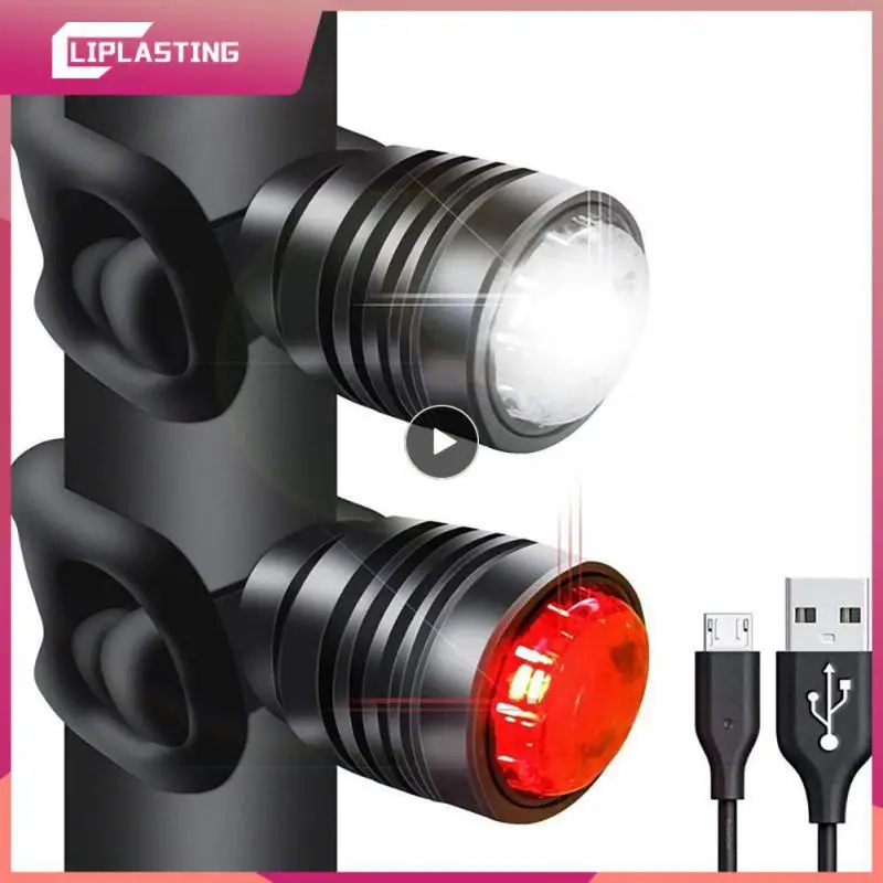 

Usb Rechargeable Bicycle Lights Mtb Bike Lamp 3 Gear Lighting Modes Aluminum Alloy Shell Cycling Tail Light Warning Light