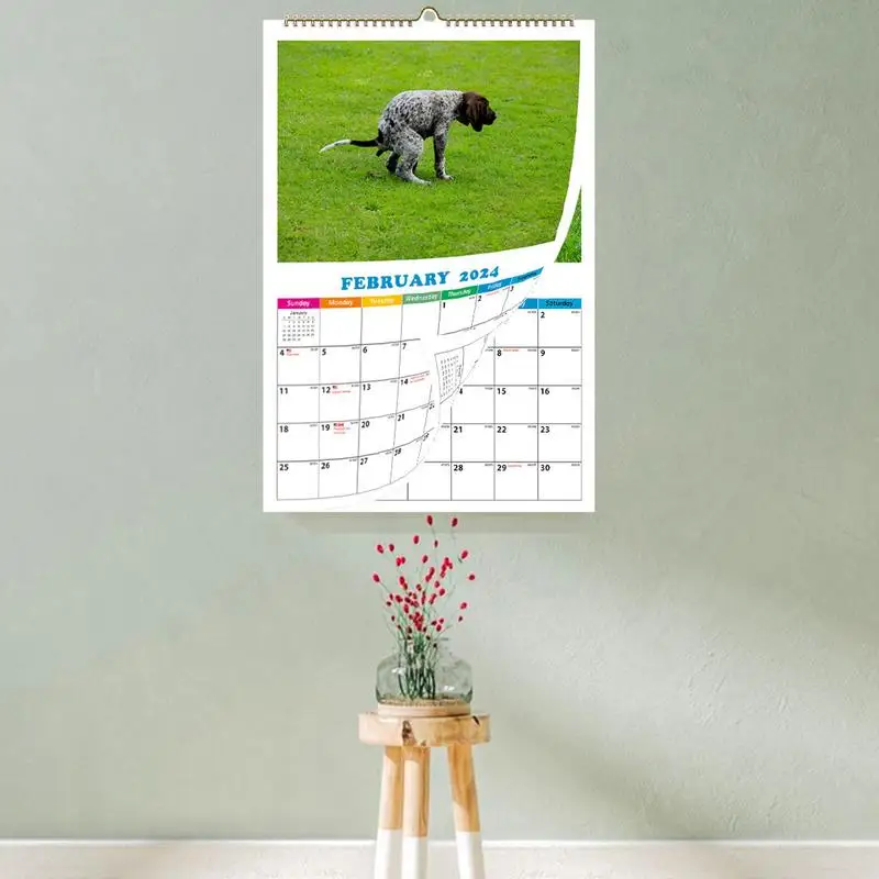 12-месячный настенный календарь-планировщик забавный календарь с собаками