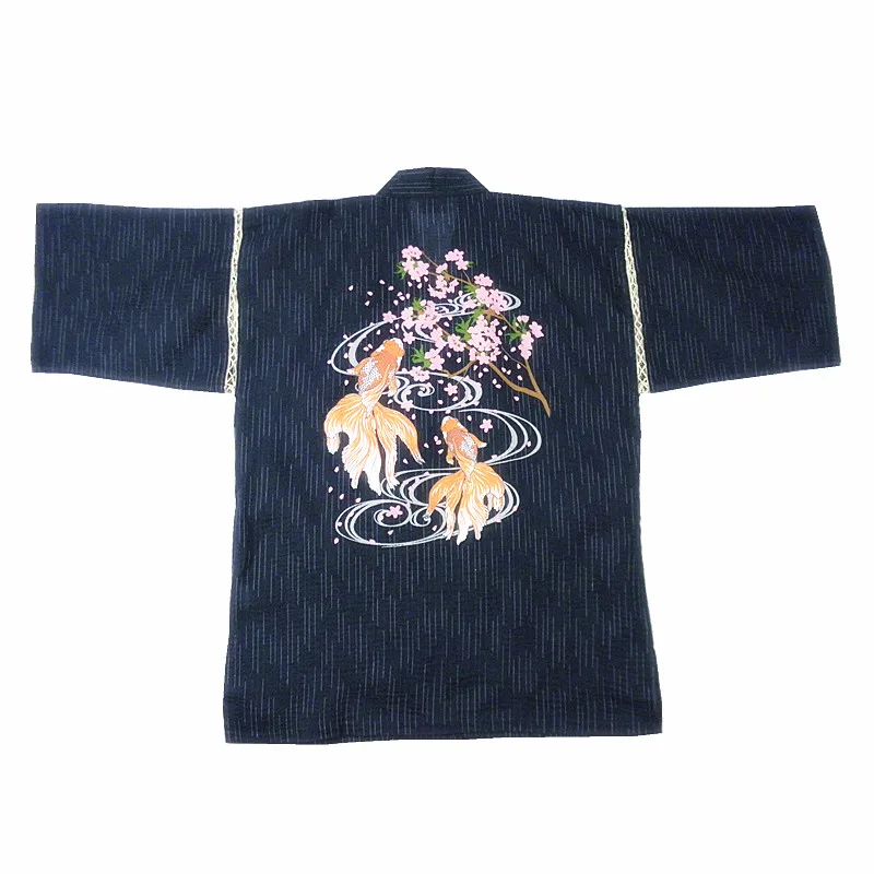 Кимоно Jinbei Haori мужское пижама из чистого хлопка тканые хлопковые банные халаты