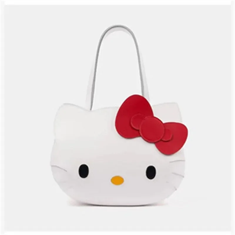 MBTI Чистая черная сумка на плечо для женщин Hello Kitty из искусственной кожи