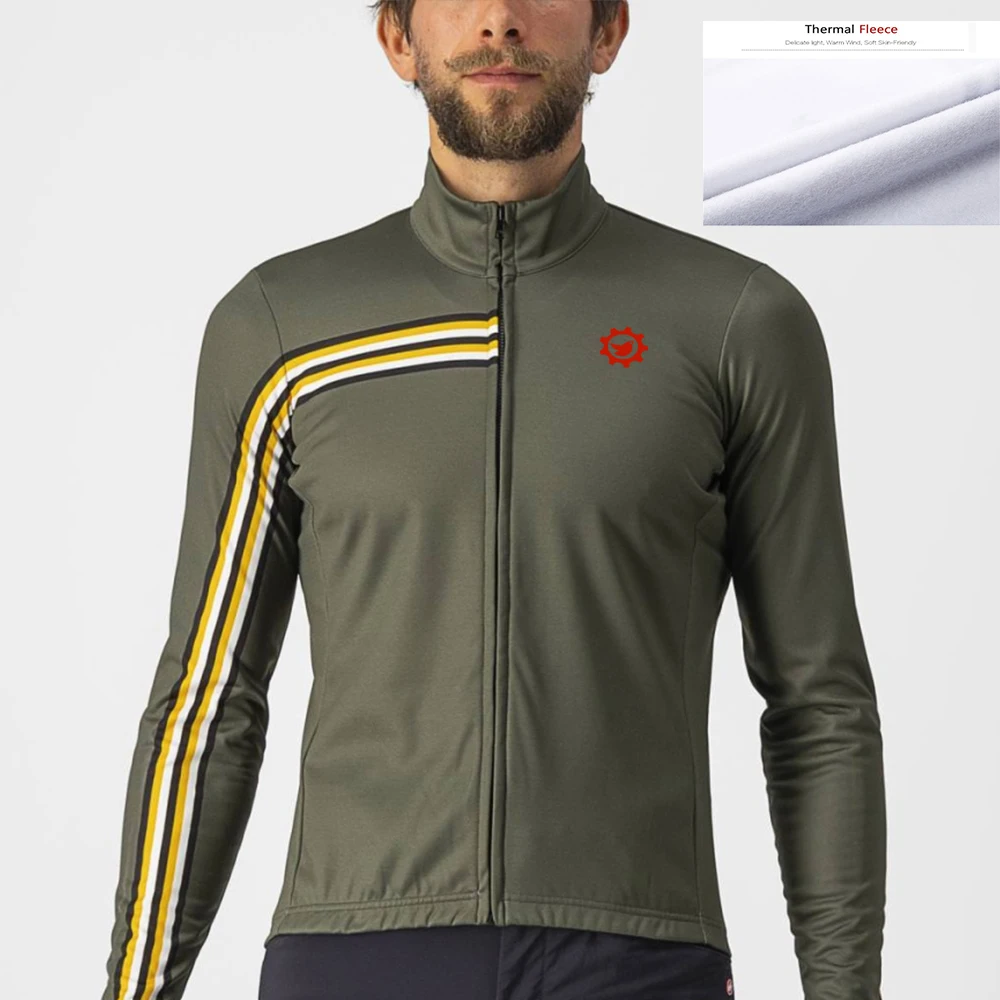 

Coconut Winter Thermal Fleece Men's Cycling Jersey Bike Long Sleeve Bicycle Sportawear Clothing Warm for Male Comfortable Tops
